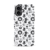 iPhone 16 Coffee Stuff Phone Case in Black/White