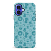 iPhone 16 Plus Coffee Stuff Phone Case in Cyan