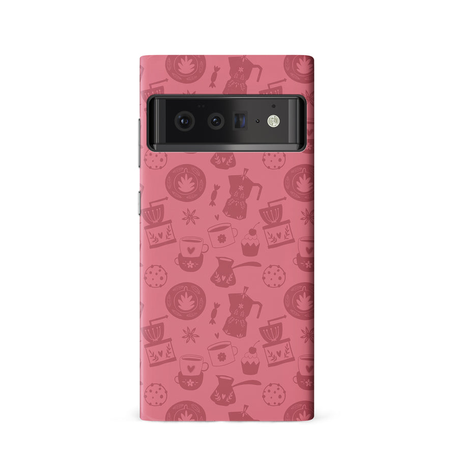 Google Pixel 6 Coffee Stuff Phone Case in Rose