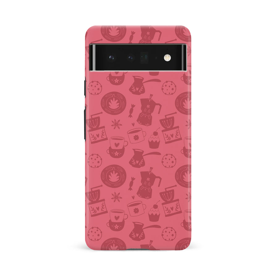 Google Pixel 6A Coffee Stuff Phone Case in Rose