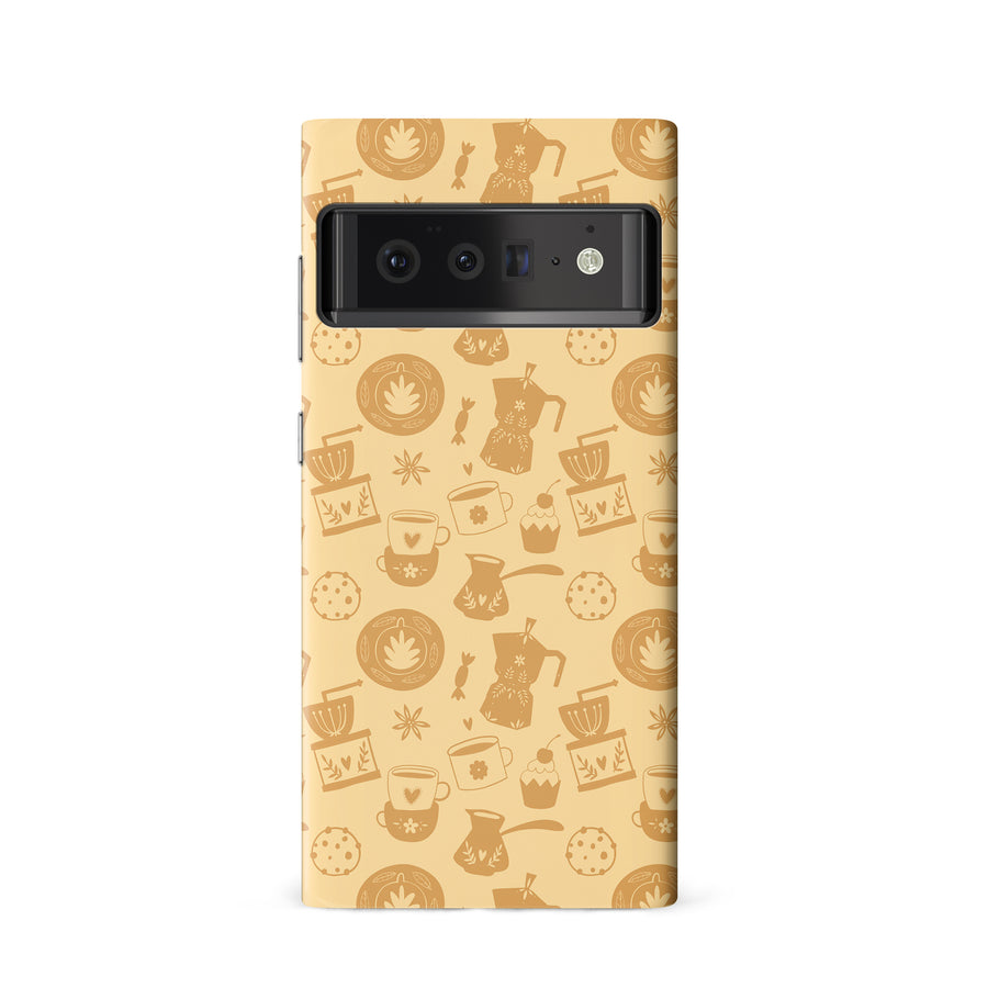 Google Pixel 6 Coffee Stuff Phone Case in Yellow