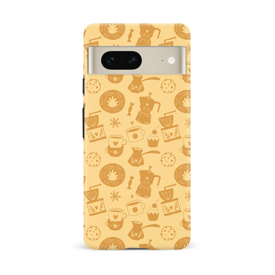 Google Pixel 7 Coffee Stuff Phone Case in Yellow