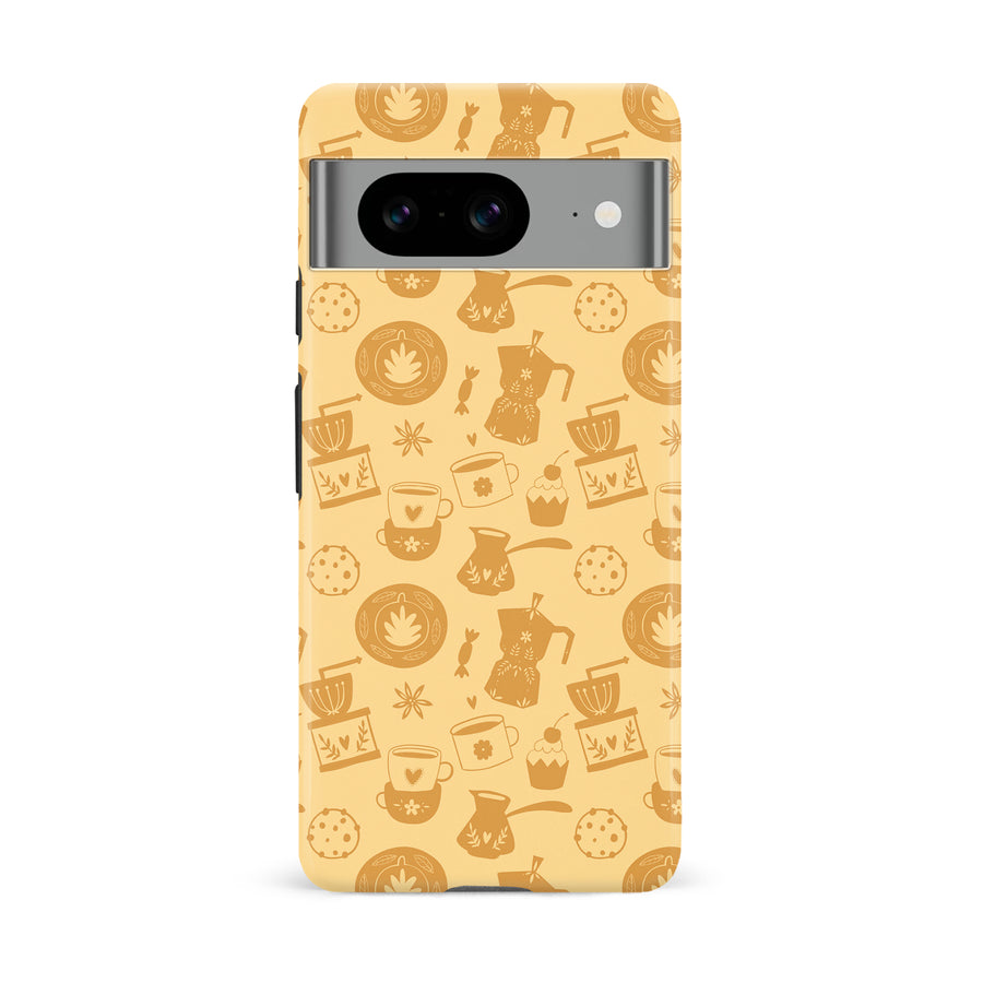 Google Pixel 8 Coffee Stuff Phone Case in Yellow