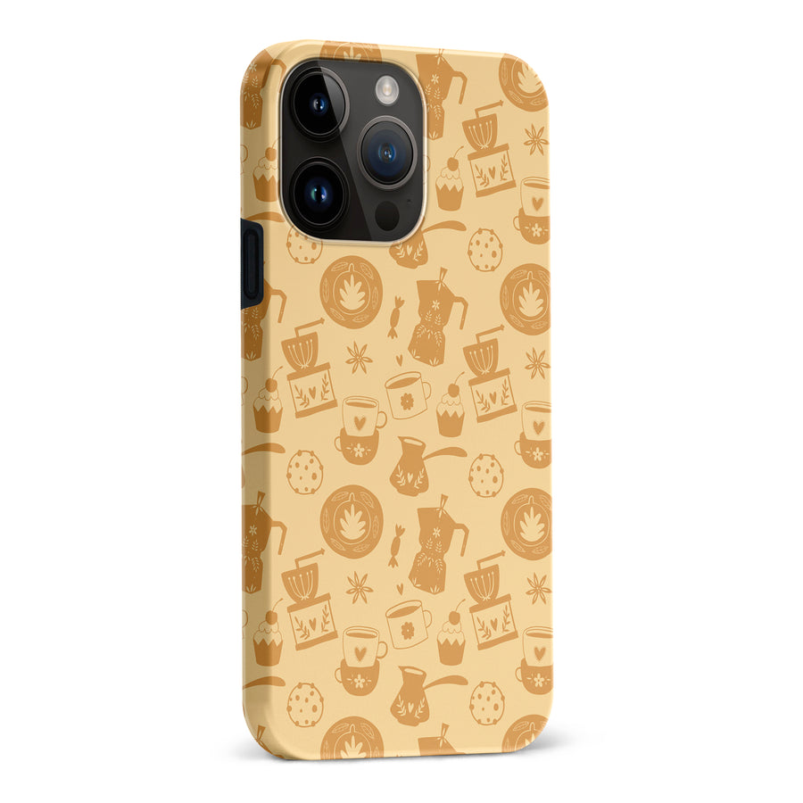 iPhone 15 Pro Max Coffee Stuff Phone Case in Yellow