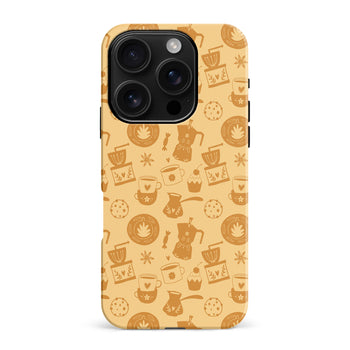 iPhone 16 Pro Max Coffee Stuff Phone Case in Yellow