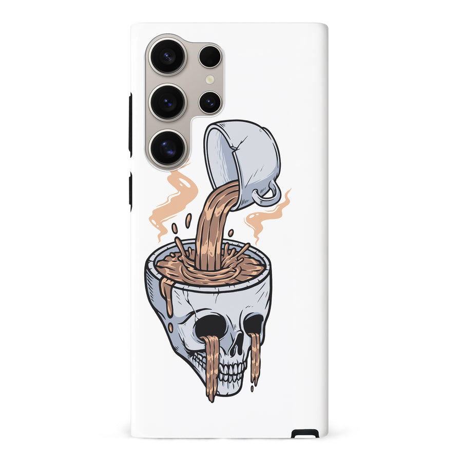 Samsung Galaxy S24 Ultra Coffee Goes Straight to Your Head Phone Case in White