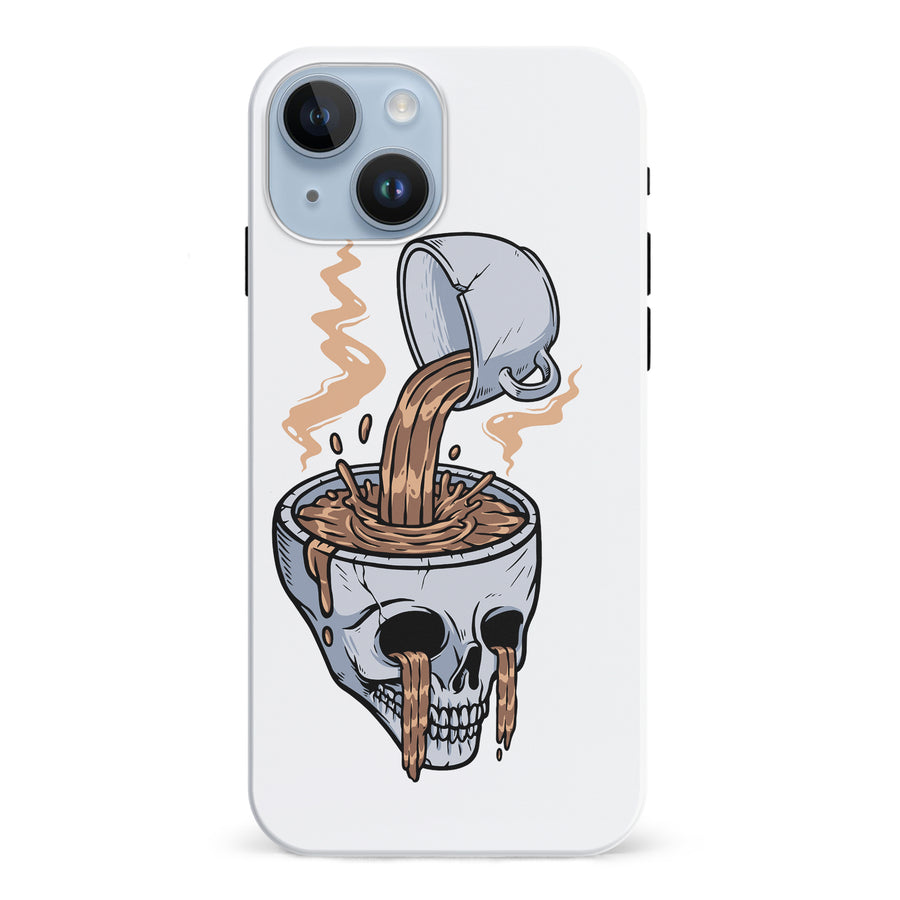 iPhone 15 Coffee Goes Straight to Your Head Phone Case in White