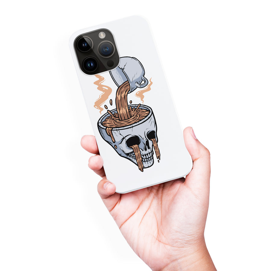 iPhone 15 Pro Max Coffee Goes Straight to Your Head Phone Case in White