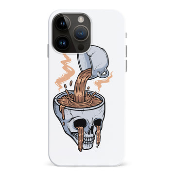 iPhone 15 Pro Max Coffee Goes Straight to Your Head Phone Case in White