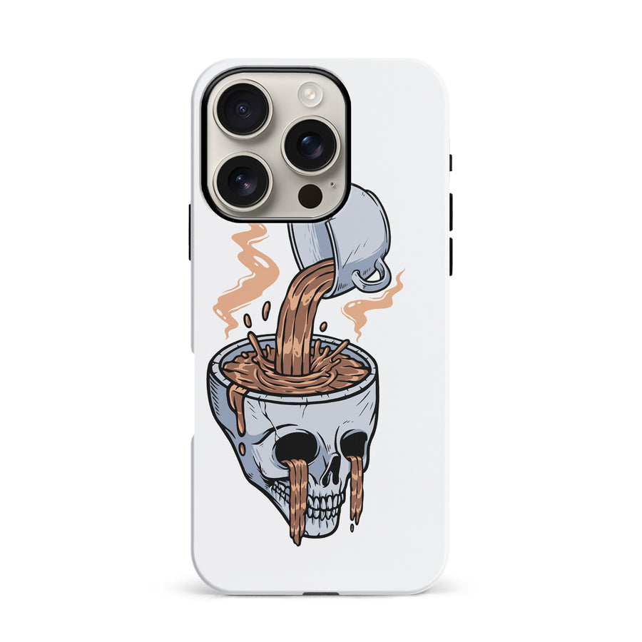 iPhone 16 Pro Coffee Goes Straight to Your Head Phone Case in White
