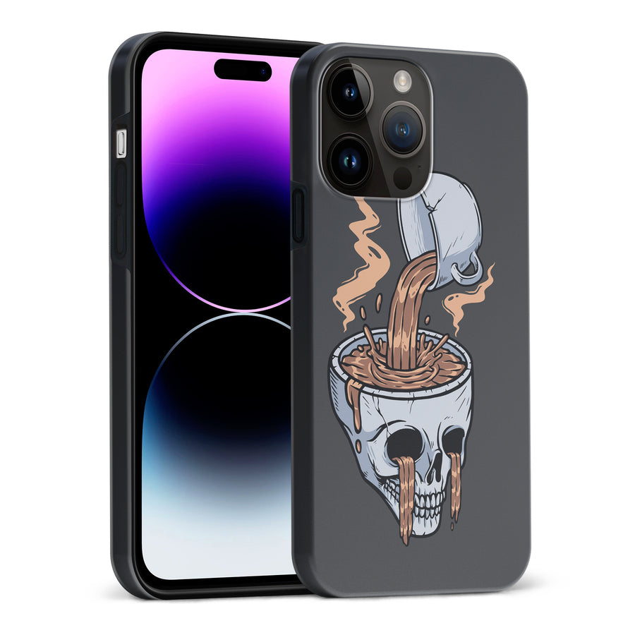iPhone 15 Pro Max Coffee Goes Straight to Your Head Phone Case in Black