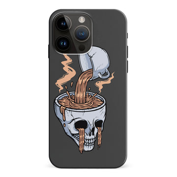 iPhone 15 Pro Max Coffee Goes Straight to Your Head Phone Case in Black