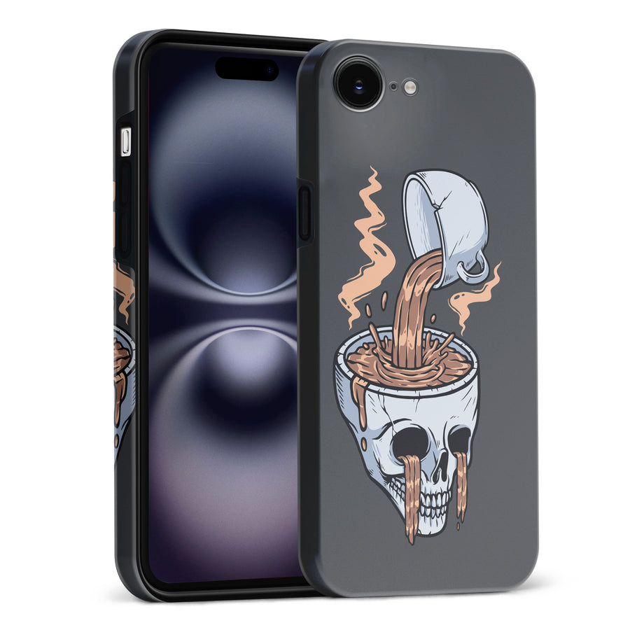 Coffee Goes Straight to Your Head Phone Case - Black