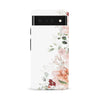 Google Pixel 6A half bloom phone case in white
