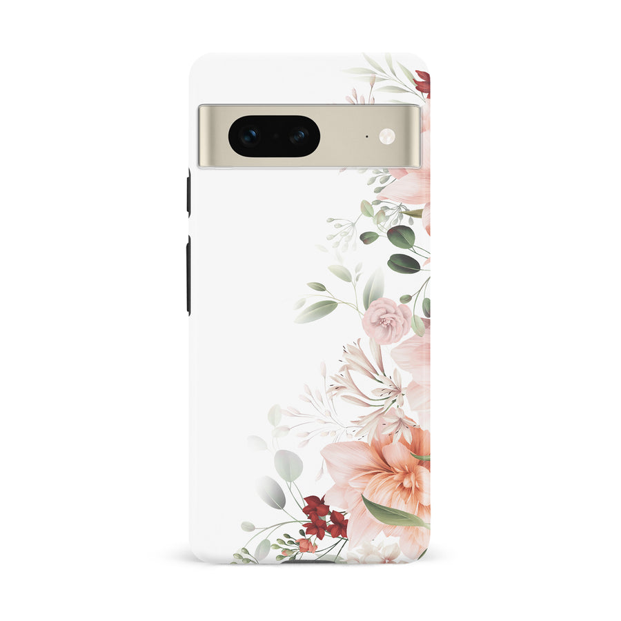 Google Pixel 7 half bloom phone case in white
