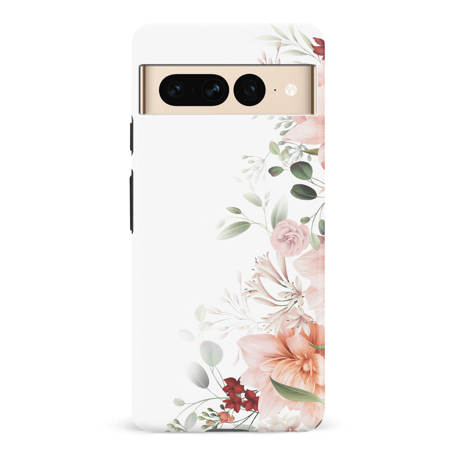 Google Pixel 7 Pro half bloom phone case in white