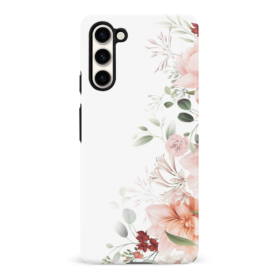 Samsung Galaxy S23 half bloom phone case in white