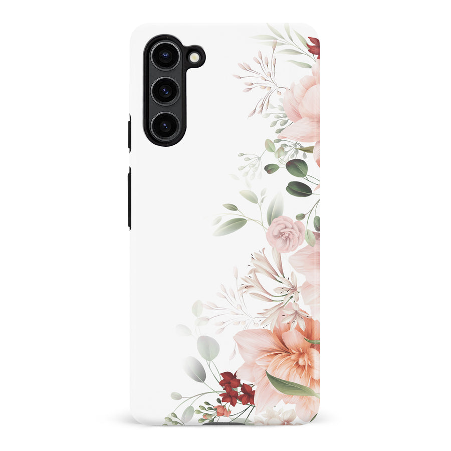 Samsung Galaxy S23 Plus half bloom phone case in white