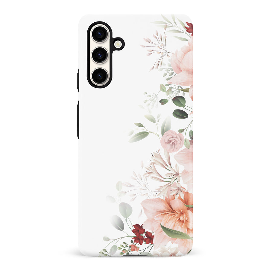 Samsung Galaxy S23 FE half bloom phone case in white