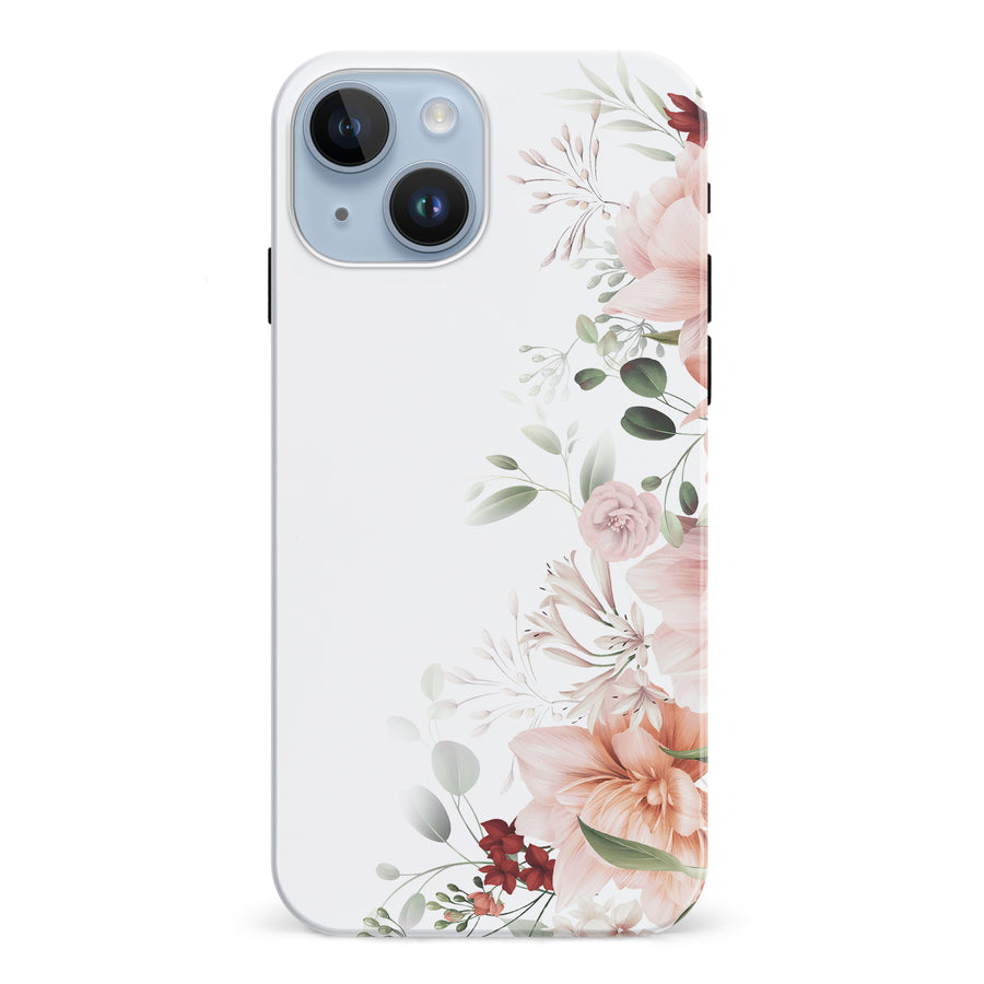 iPhone 15 half bloom phone case in white