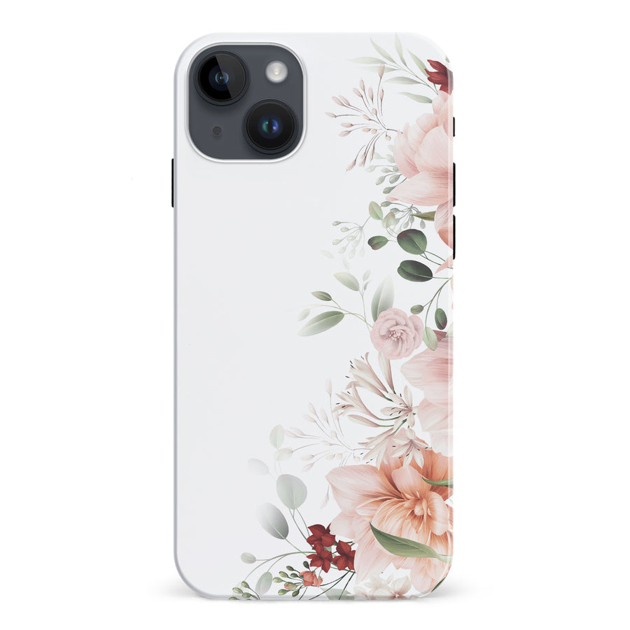 iPhone 15 Plus half bloom phone case in white