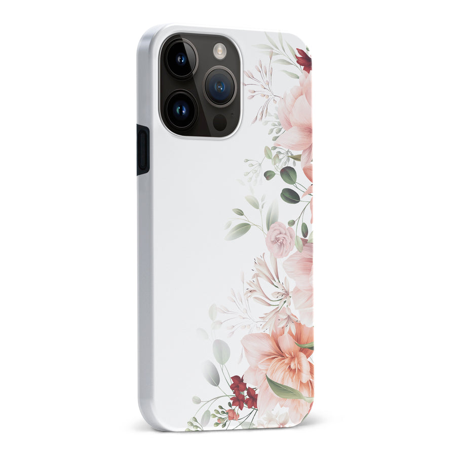 iPhone 15 Pro Max half bloom phone case in white