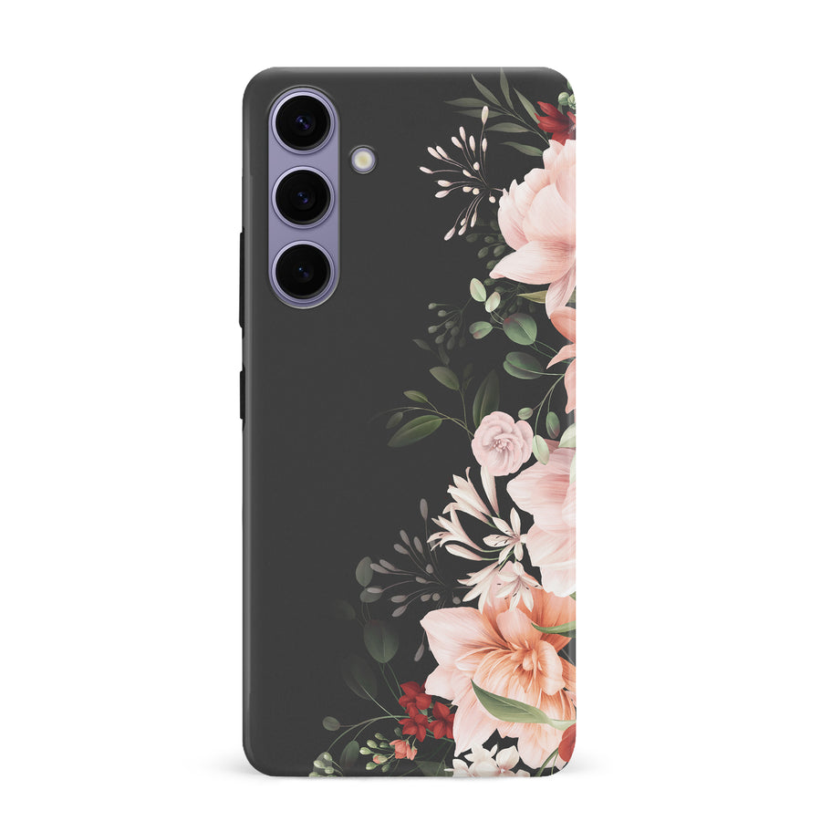 Samsung S24 Plus Half Bloom Floral Phone Case - Black