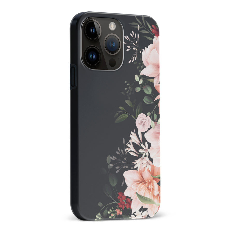 iPhone 15 Pro Max Floral Phone Case in Black