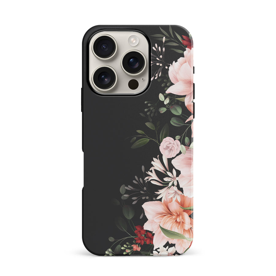 iPhone 16 Pro Floral Phone Case in Black
