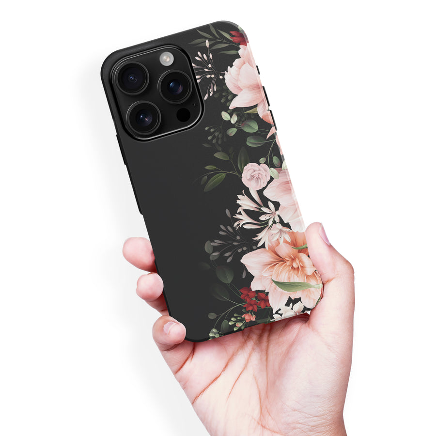 iPhone 16 Pro Max Floral Phone Case in Black