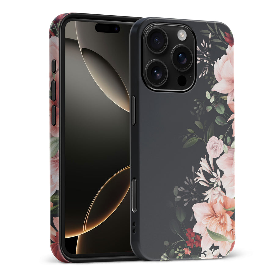 iPhone 16 Pro Max Floral Phone Case in Black