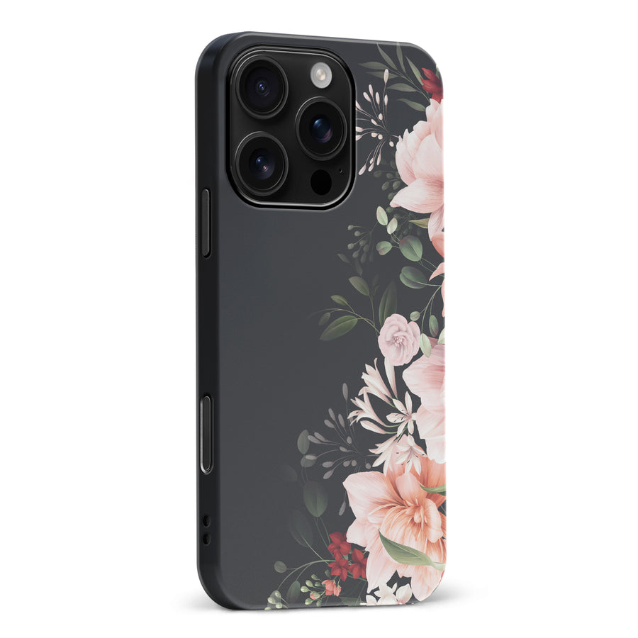 iPhone 16 Pro Max Floral Phone Case in Black