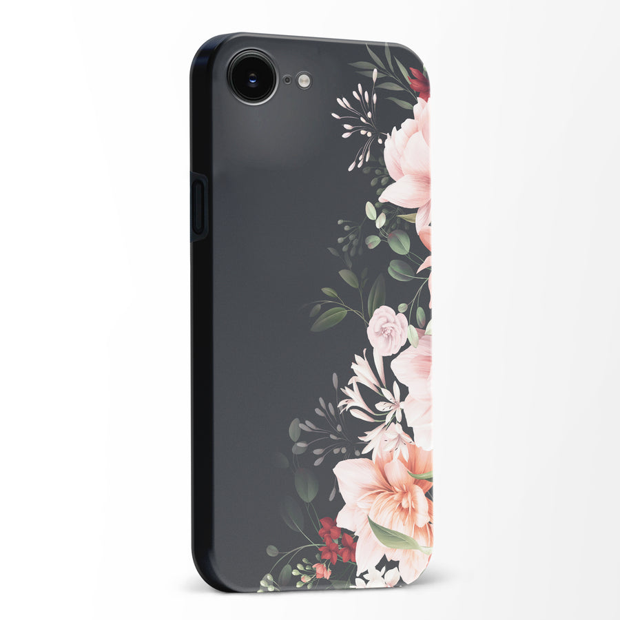 Half Bloom Floral Phone Case - Black