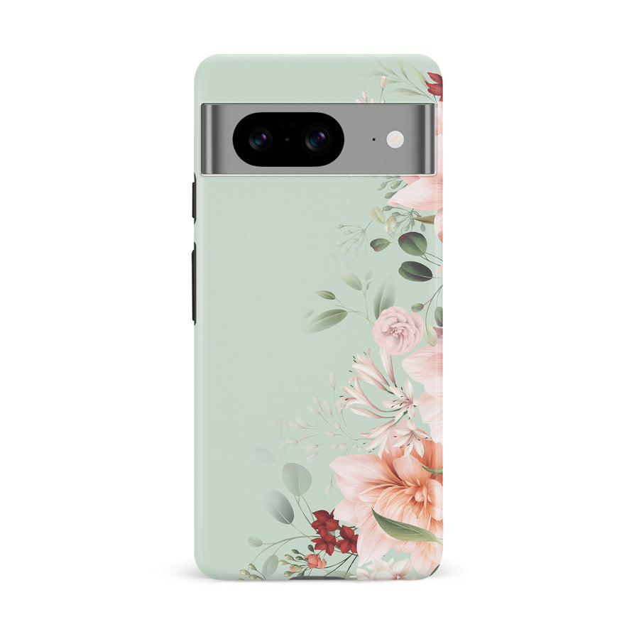 Google Pixel 8 half bloom phone case in Green