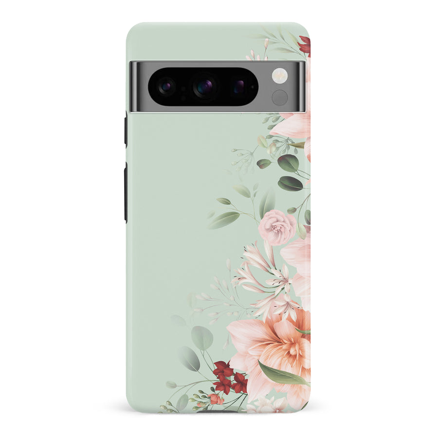 Google Pixel 8 Pro half bloom phone case in Green