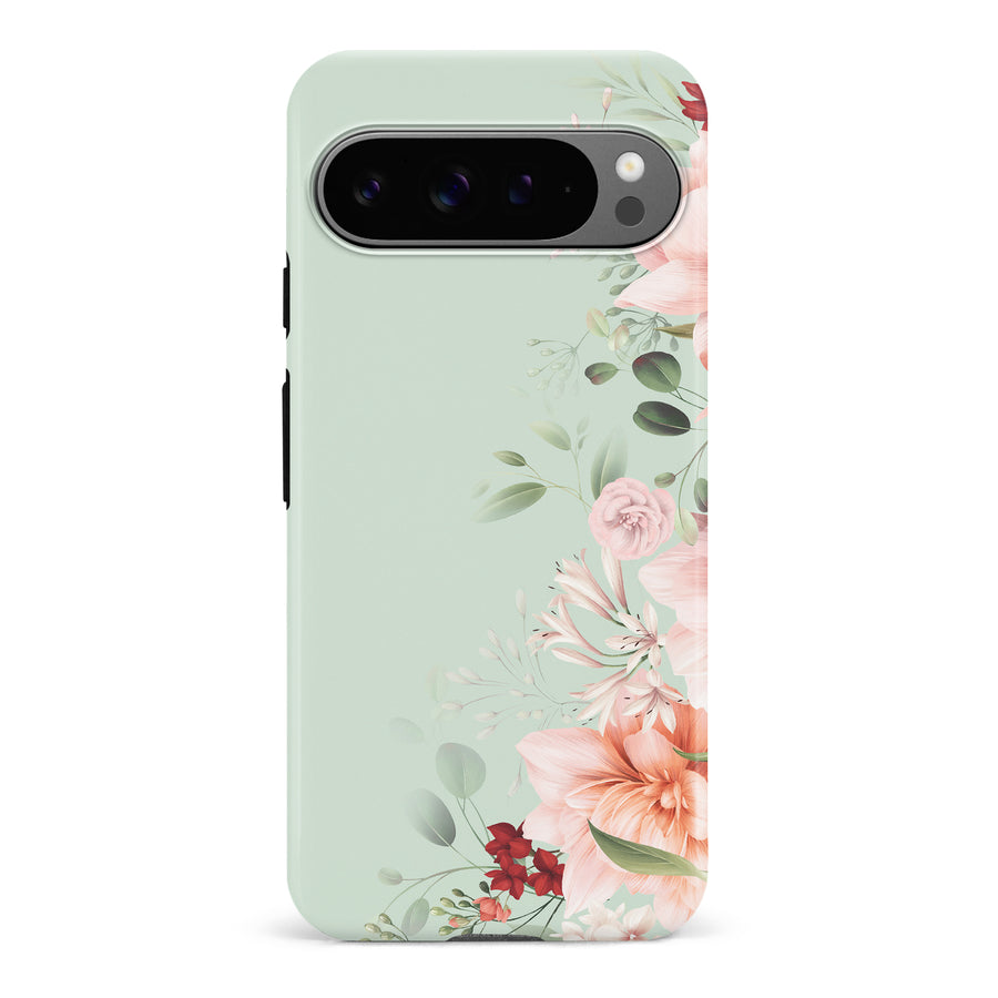 Google Pixel 9 Pro half bloom phone case in Green