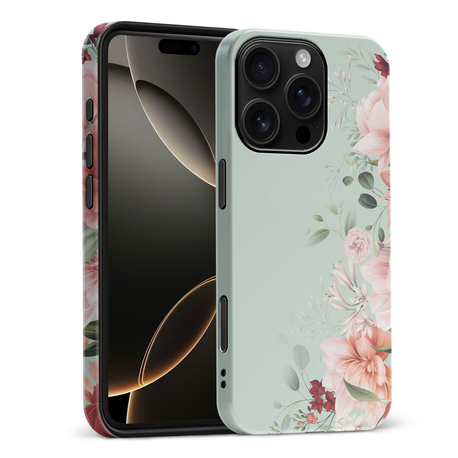 iPhone 16 Pro Max half bloom phone case in green