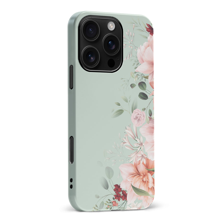 iPhone 16 Pro Max half bloom phone case in green