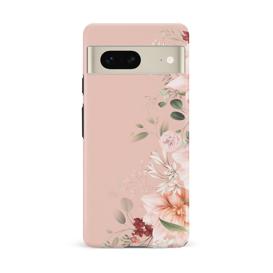 Google Pixel 7 half bloom phone case in pink