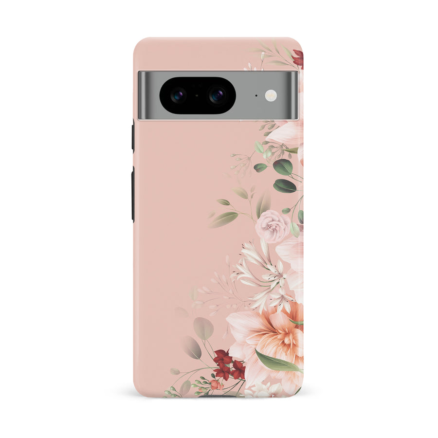 Google Pixel 8 half bloom phone case in pink