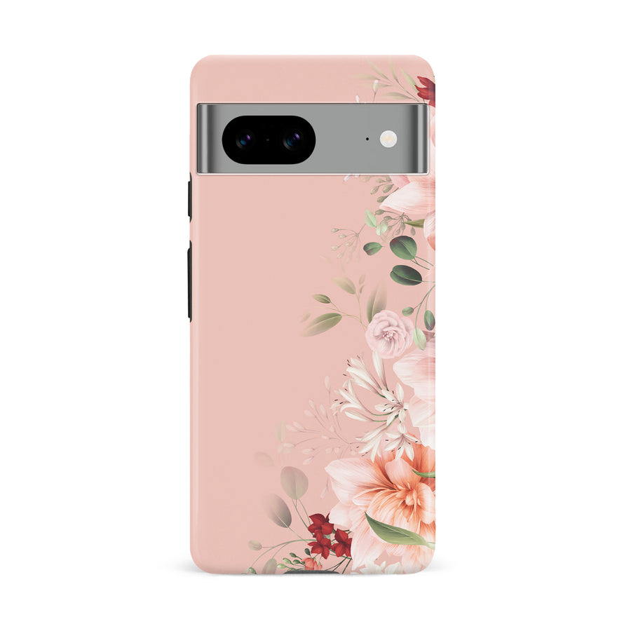 Google Pixel 8A half bloom phone case in pink