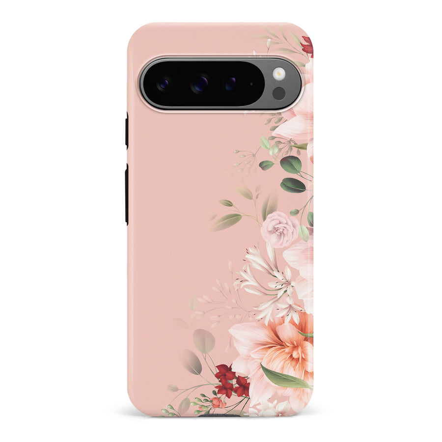 Google Pixel 9 Pro half bloom phone case in pink