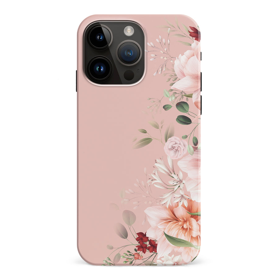 iPhone 15 Pro Max half bloom phone case in pink