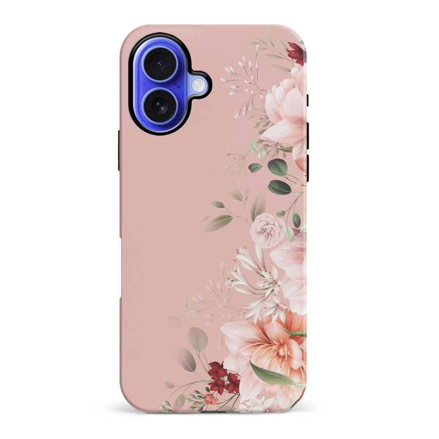 iPhone 16 Plus half bloom phone case in pink