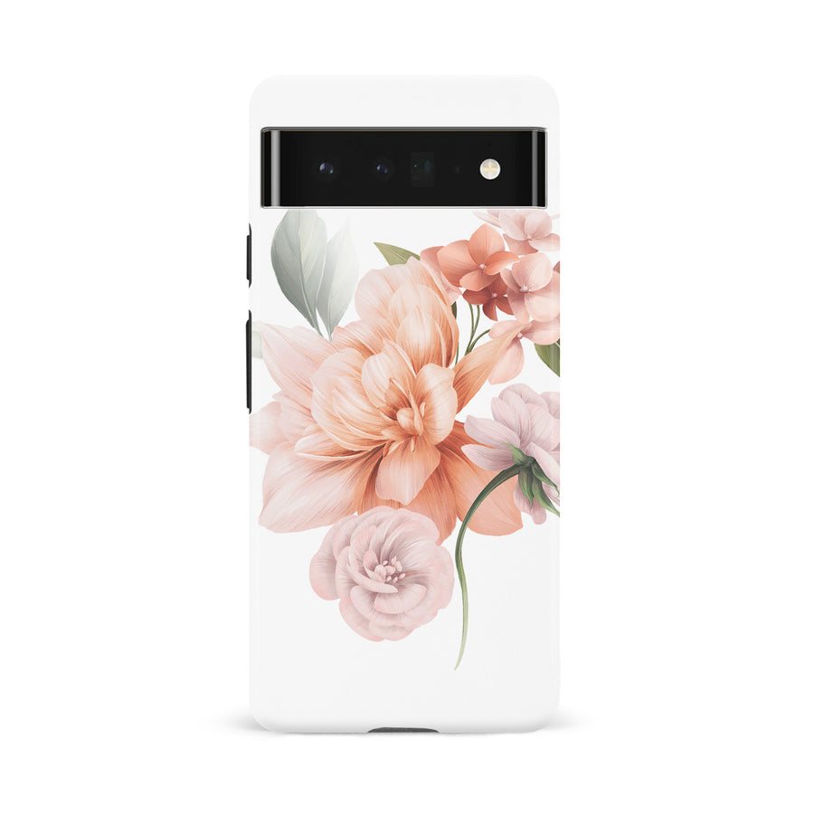 Google Pixel 6A full bloom phone case in white