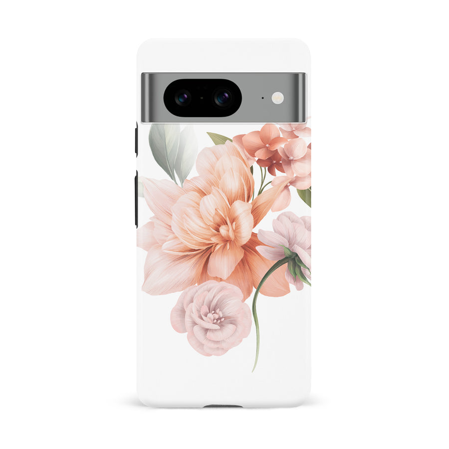 Google Pixel 8 full bloom phone case in white