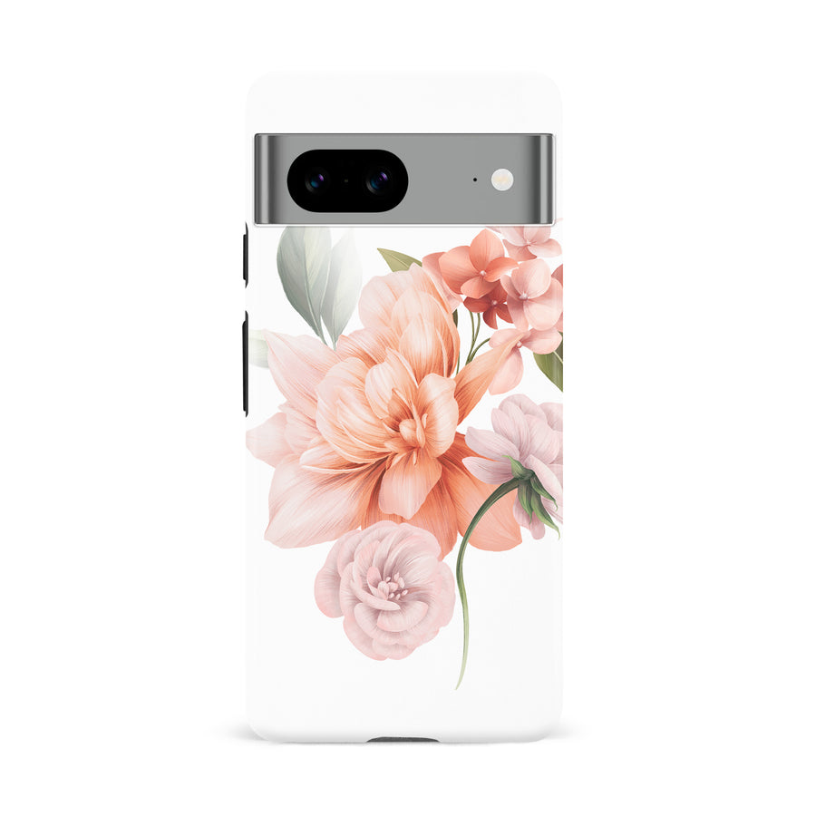 Google Pixel 8A full bloom phone case in white