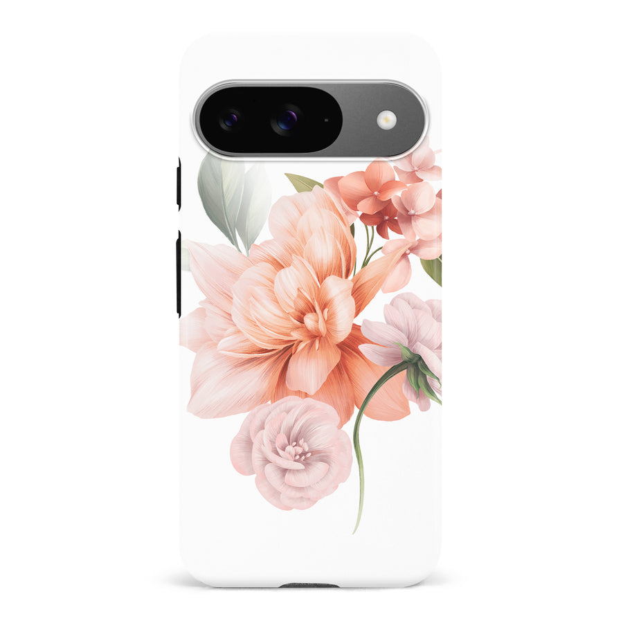Google Pixel 9 full bloom phone case in white