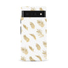 Google Pixel 6A gold fern leaves phone case in white