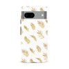 Google Pixel 8A gold fern leaves phone case in white